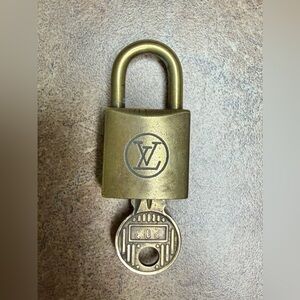 Authentic Louis Vuitton Vintage Lock And Key Set/Bag Charm/Jewelry Charm